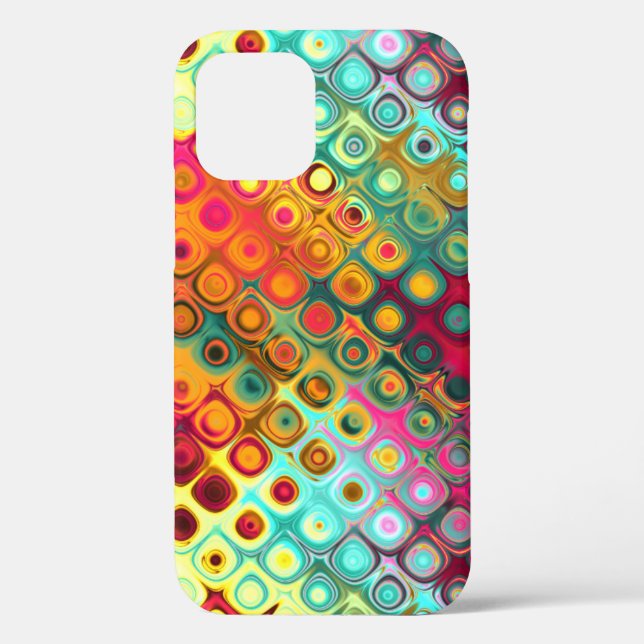 Red Liquid Rainbow Dots Abstract Pattern Case-Mate Case-Mate iPhone Case (Back)