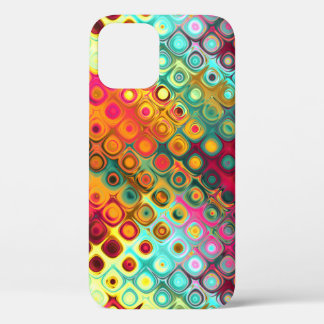 Red Liquid Rainbow Dots Abstract Pattern Case-Mate iPhone 12 Case