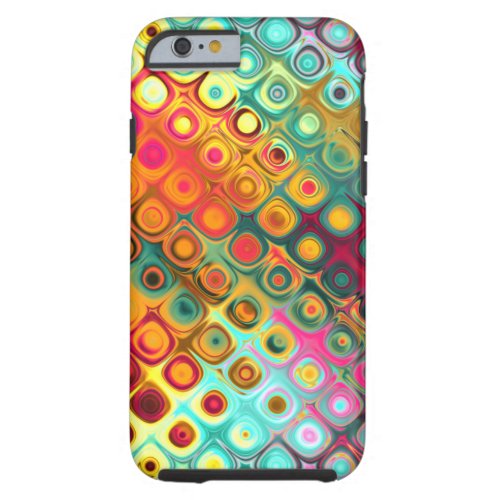 Red Liquid Rainbow Dots Abstract Pattern Tough iPhone 6 Case