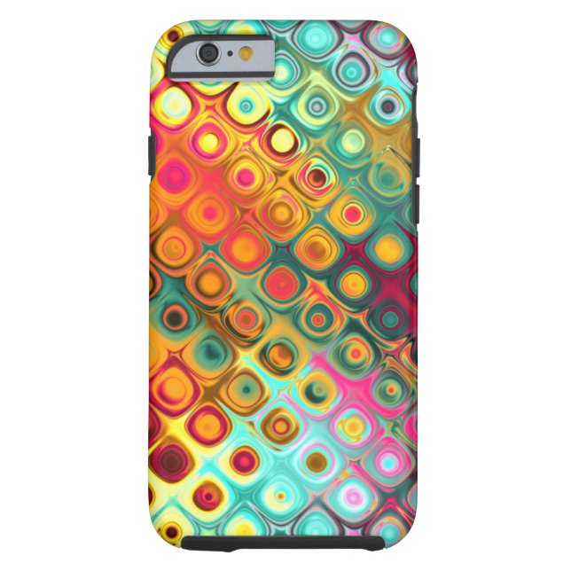 Red Liquid Rainbow Dots Abstract Pattern Case-Mate iPhone Case (Back)