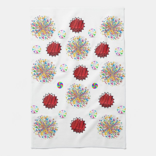 Red Liquorice Kitchen Hand Towel (Vertical)