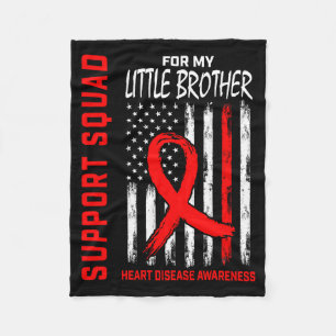 Red Little Brother Heart Disease Awareness Flag Ba Fleece Blanket