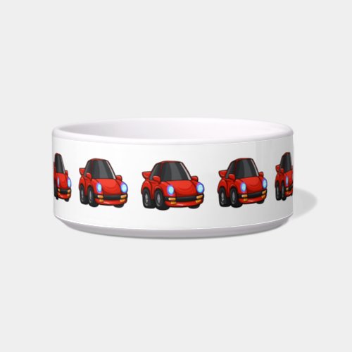 Red little car cartoon _ Choose background color Bowl