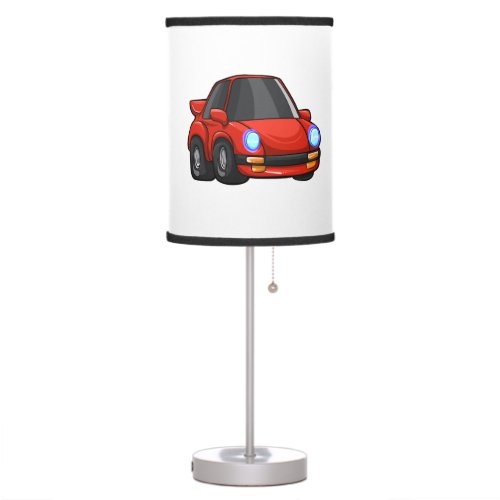 Red little car cartoon _ Choose background color Table Lamp