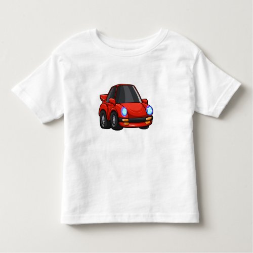 Red little car cartoon _ Choose background color Toddler T_shirt