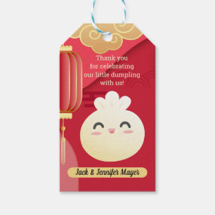 Red Little Dumpling Asian Theme Favor Gift Tag