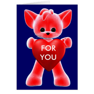 Red Little Fox with Heart Cards