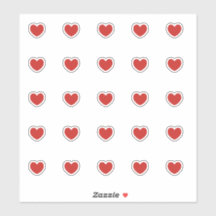 Red little heart stickers