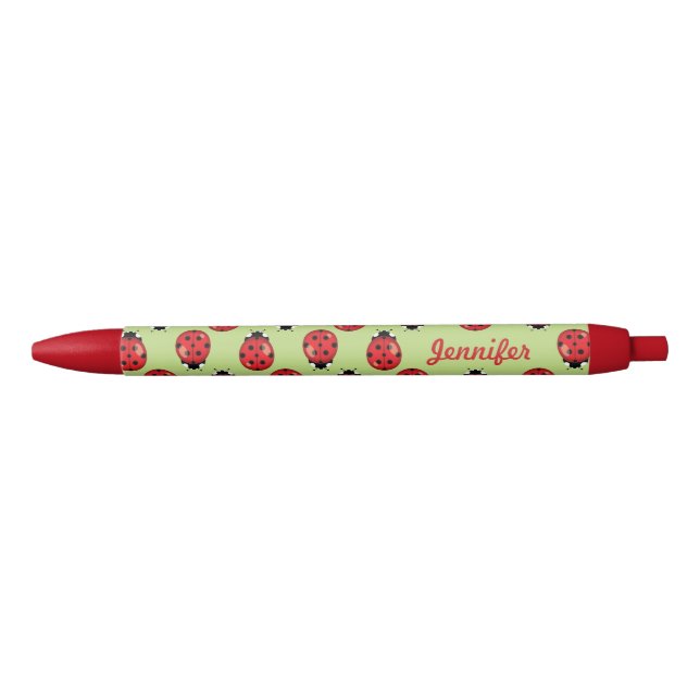 Red Little Ladybugs With Personalized Name Pen (Front)