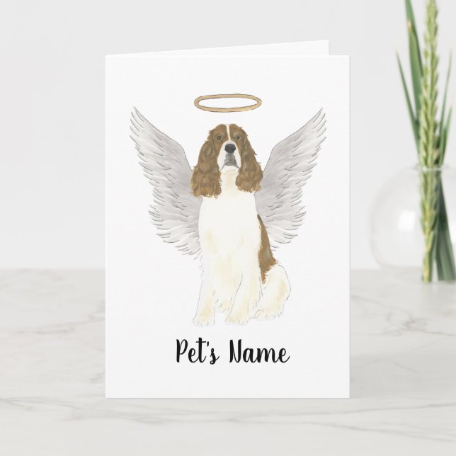 Red Liver White English Springer Spaniel Sympathy Card (Front)