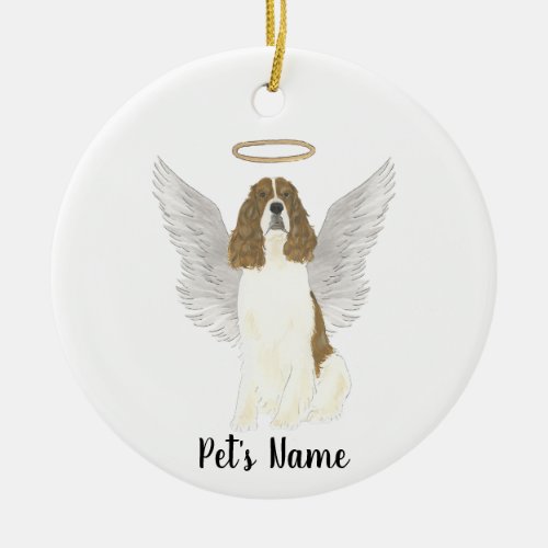 Red Liver White English Springer Spaniel Sympathy  Ceramic Ornament