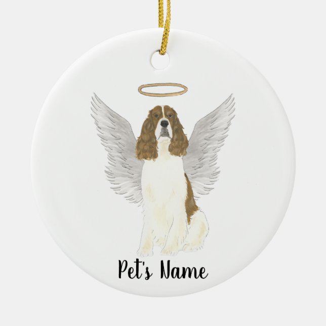 Red Liver White English Springer Spaniel Sympathy  Ceramic Ornament (Front)