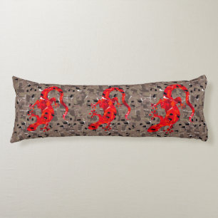 Red Lizard Collage Body Pillow