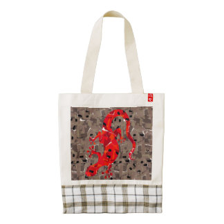 Red Lizard Collage Zazzle HEART Tote Bag