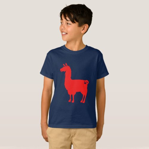 Red Llama Kids T_Shirt