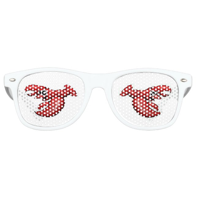 Red lobster adult party. retro sunglasses (Front)
