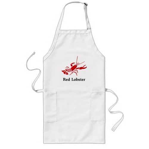 Red lobster apron with personalizable text  white