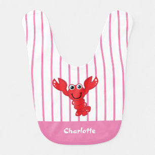 Red Lobster Baby Girl Pink Baby Bib