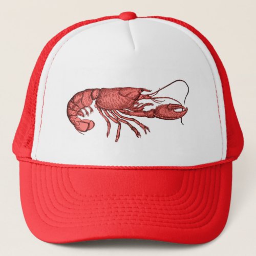 Red Lobster Baseball Hat with Retro Vintage Image