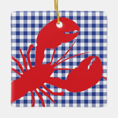 Red Lobster Blue White Gingham LOCATION Year