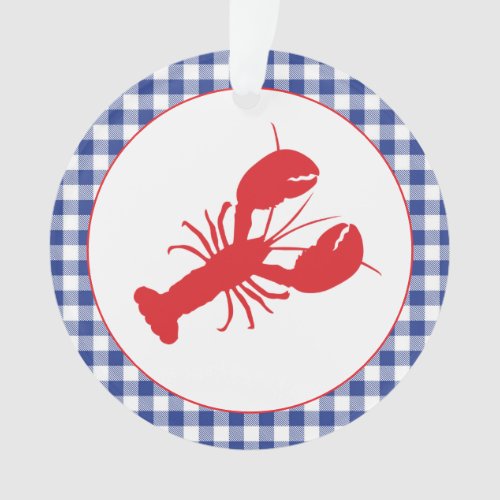 Red Lobster Blue White Gingham LOCATION Year