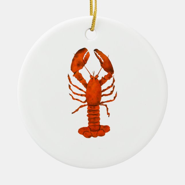 Red Lobster Ceramic Ornament (Front)
