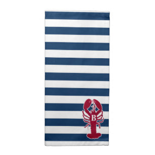 Red Lobster Cloth Napkins, blue and white Stripes Napkin
