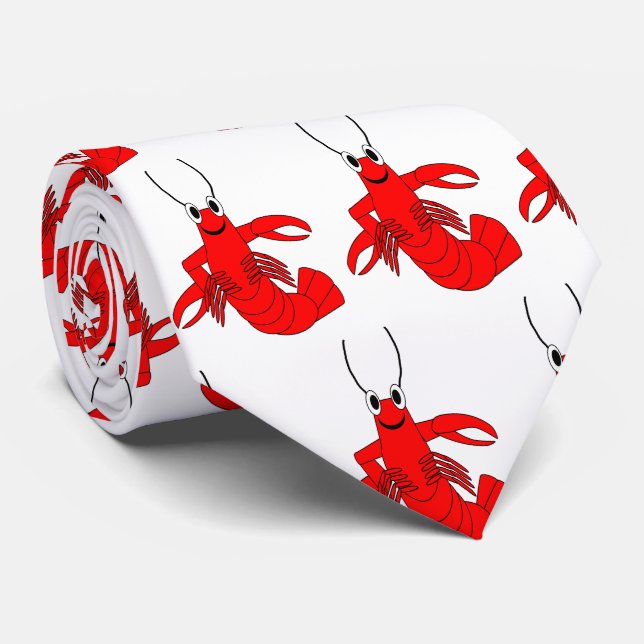 Red Lobster Design  Neck Tie (Rolled)
