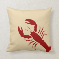 Red Lobster ~ Fall Vintage Throw Pillow