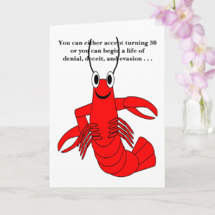 Red Lobster Humorous 30th Birthday Card