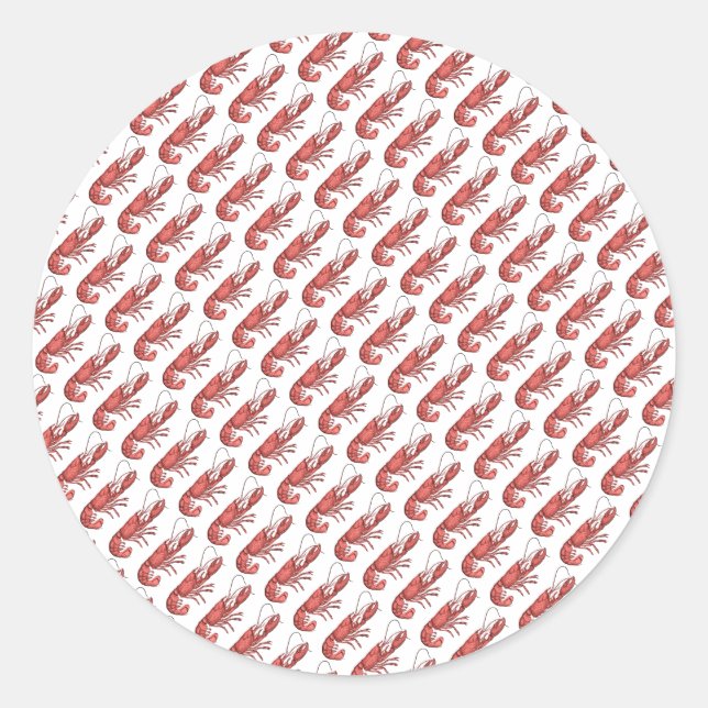 Red Lobster Image Design Classic Round Sticker (Front)