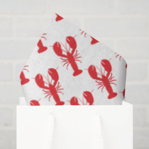 Red Lobster Modern Coastal Travel Fun Tissue Paper