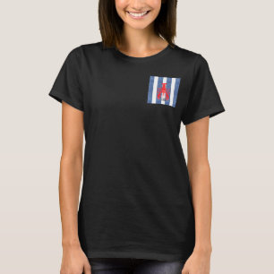 Red Lobster on Blue & White Denim Stripes T-Shirt