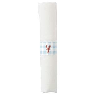 Red Lobster Painting Nautical Gingham Check Napkin Bands