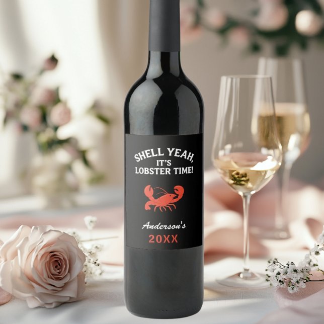 Red lobster party quote name wine label (Creator Uploaded)