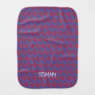 Red Lobster Pattern Baby NAME Preppy Patriotic Burp Cloth