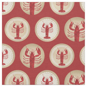 Lobster Print Fabric | Zazzle