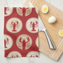 Red Lobster Pattern - Nautical Ocean Seafood