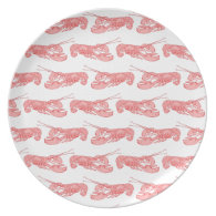 Red Lobster Pattern Party Plates