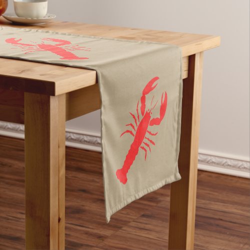 Red lobster pattern short table runner