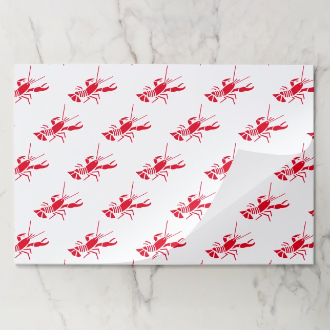 Red lobster pattern summer paper placemats (Folded)