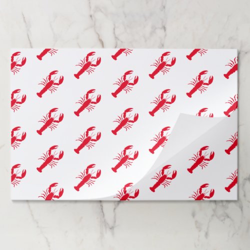 Red Lobster pattern summer paper placemats