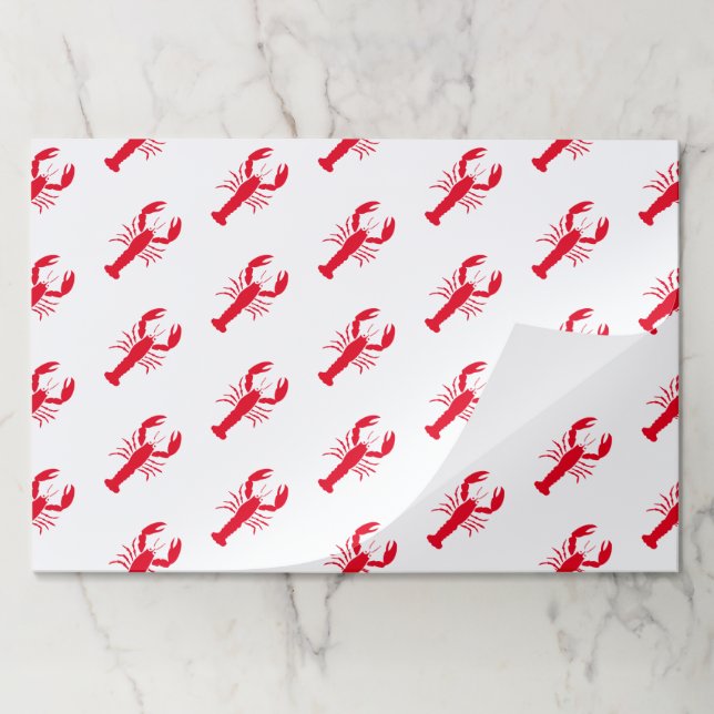 Red Lobster pattern summer paper placemats (Folded)