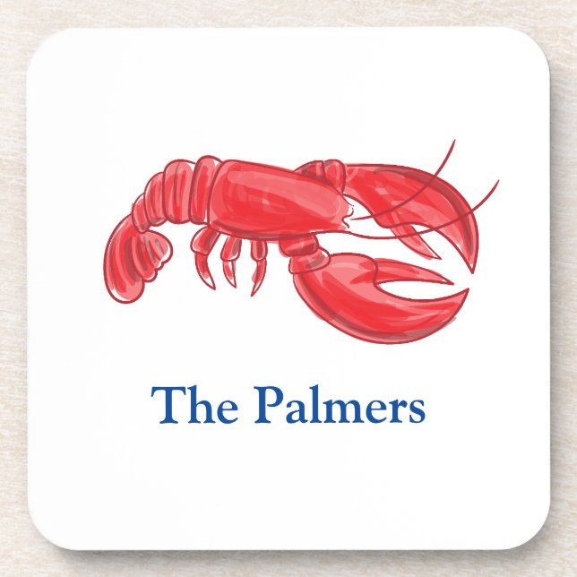 Red Lobster Personalized Beverage Coaster (Front)