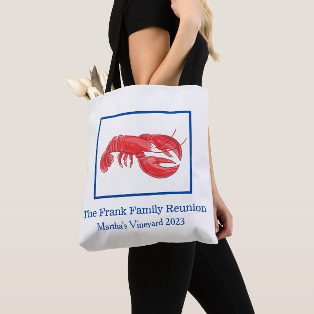 Red Lobster Personalized Family Reunion Tote Bag (Close Up)