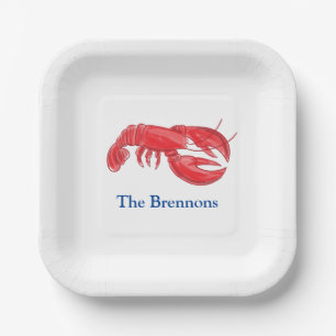 Red Lobster Personalized Party Paper Plates