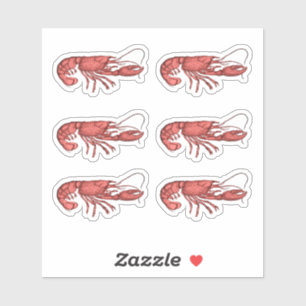 Red Lobster Retro Vintage Image Stickers