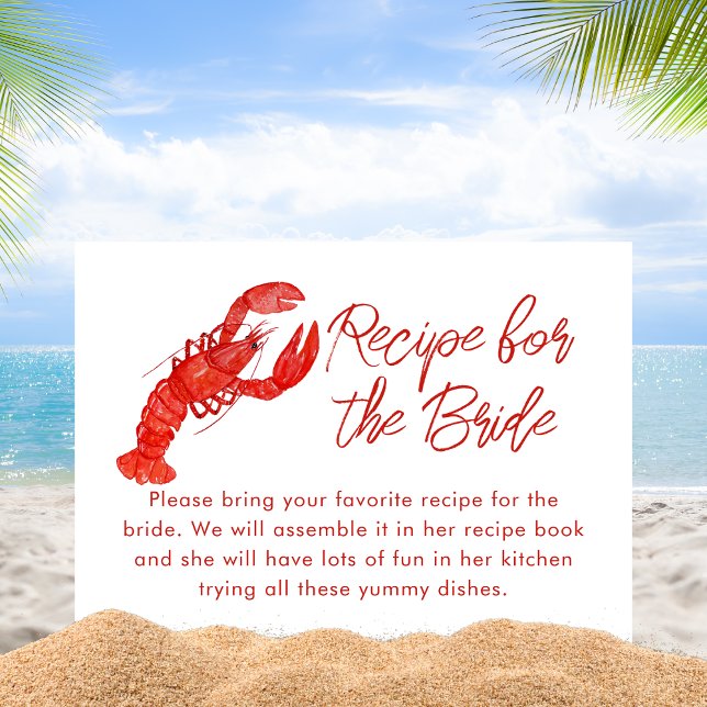 Red Lobster Seafood Beach Themed Recipe Request Enclosure Card (Creator Uploaded)