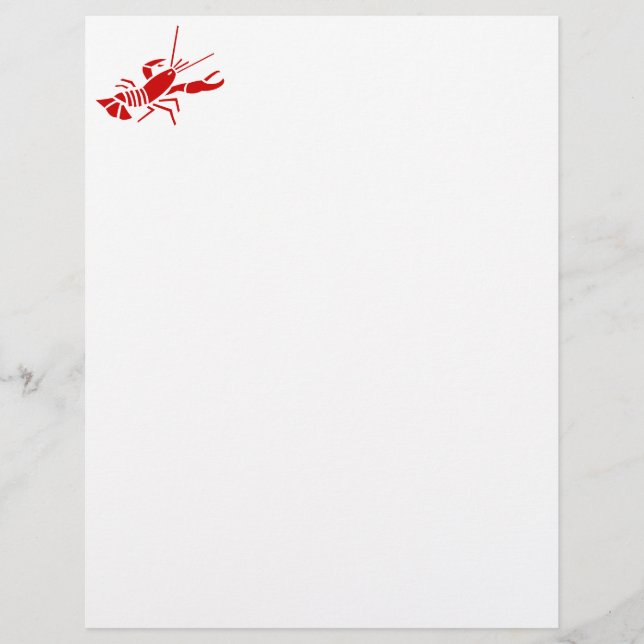 Red lobster stationery | Sealife writing paper (Front)