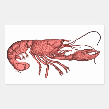 Red Lobster Stickers With Retro Vintage Image by hiway9 at Zazzle